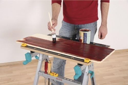 Folding Clamping Work Table Adjustable MDF Jaws Tool Rack Portable Bench