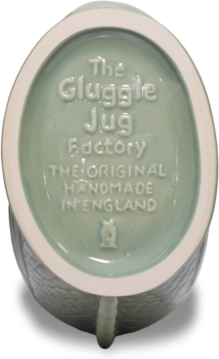 Sage Green Gluggle Jug XL 1.2L – Ceramic Fish Pitcher, Water & Wine Decanter