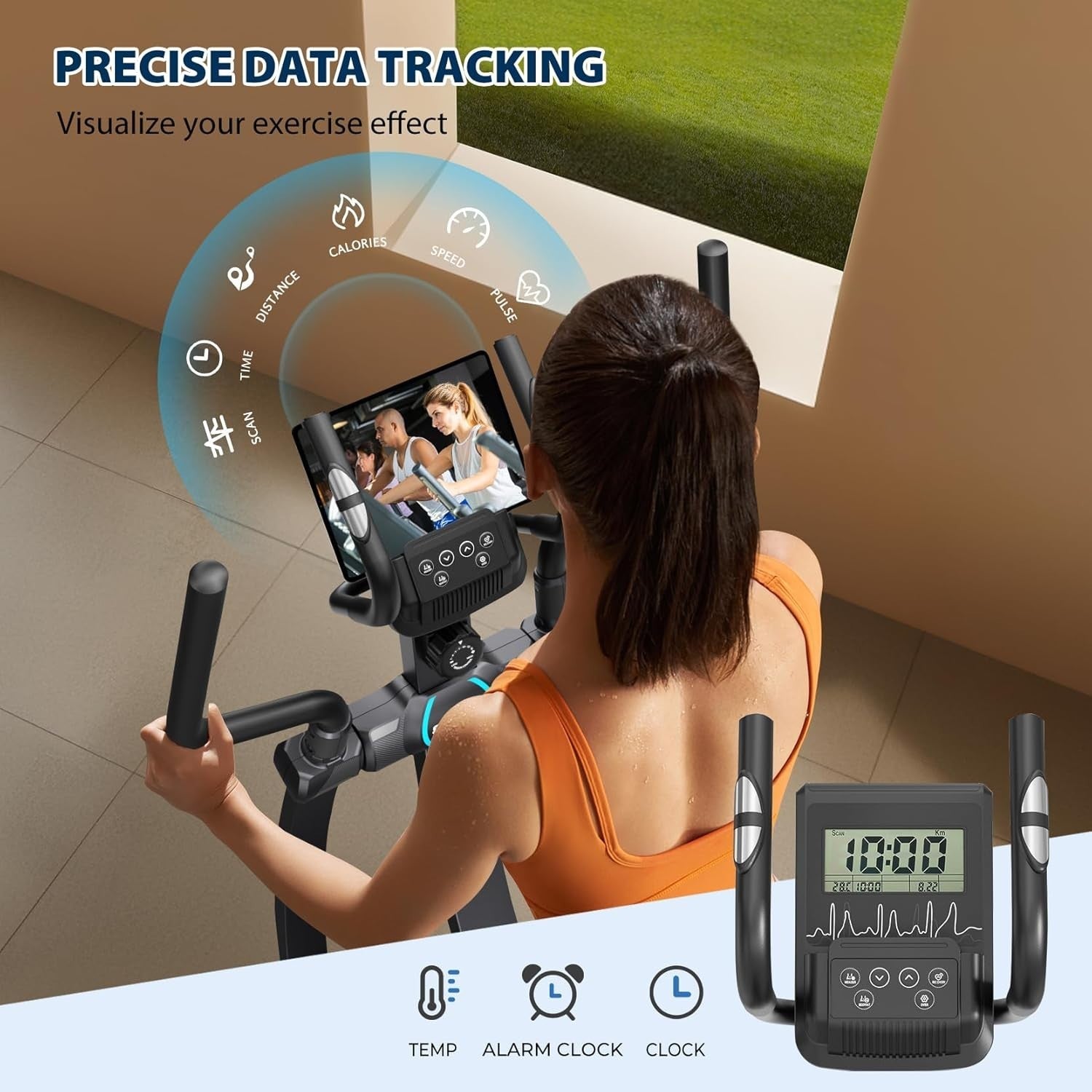 Ultra-Quiet Elliptical Cross Trainer 16-Level Magnetic Resistance Home Gym