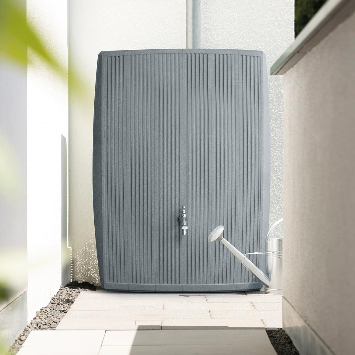 200L Grey Garden Water Butt with Chrome Tap & Connector Kit