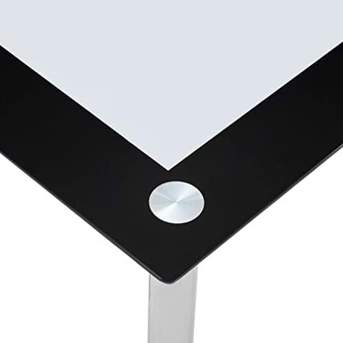 Rectangular Glass Dining Table 120x60cm Black Clear Steel Modern