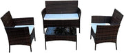 4 Seater Rattan Garden Furniture Set Outdoor Sofa Chairs Table Cushions