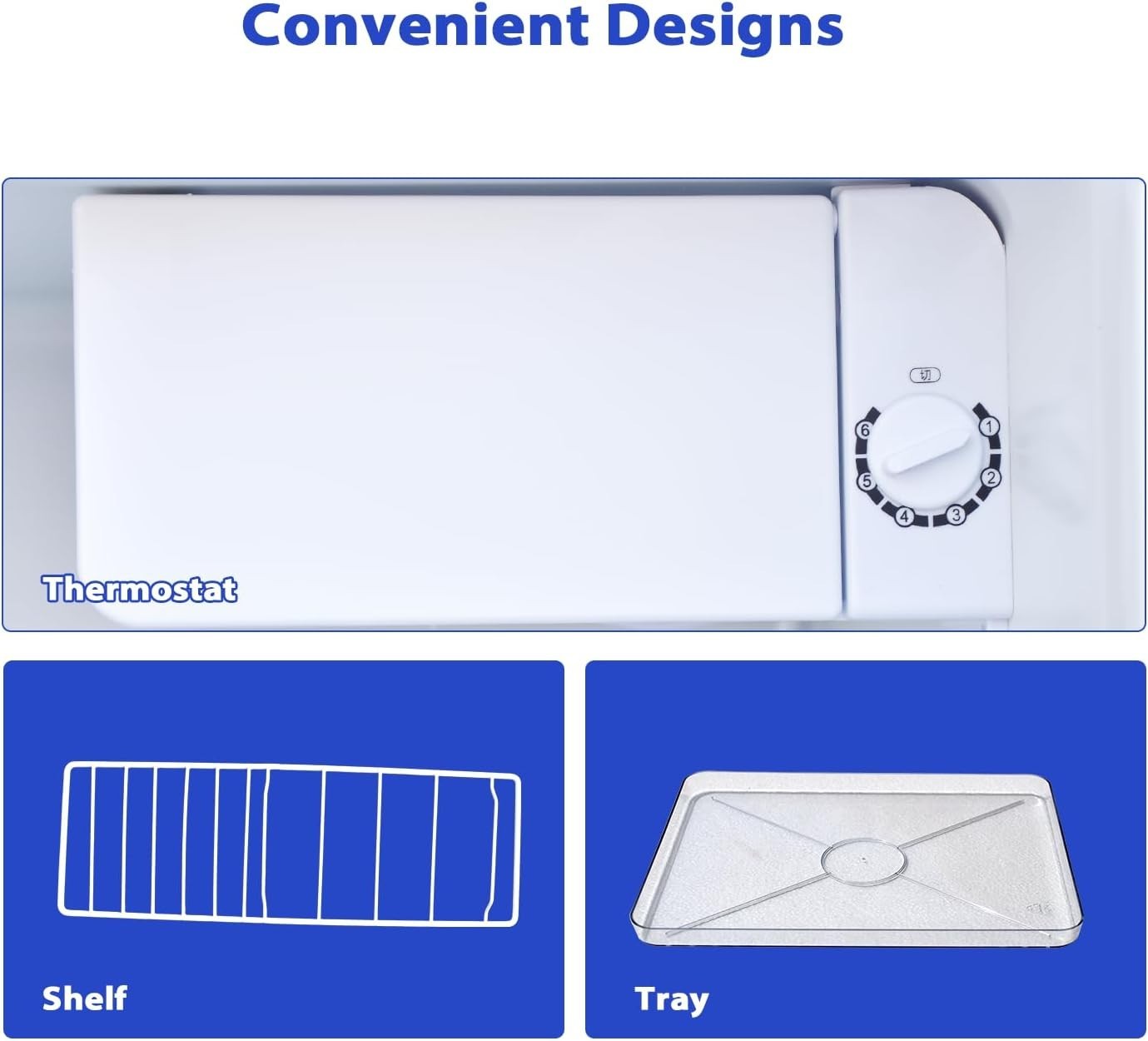 48L Mini Fridge Small Table Top Counter Fridge Low Noise Portable White