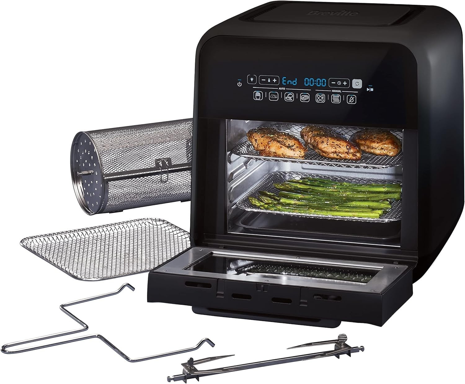 10L Rotisserie Air Fryer Oven Extra Large Digital Fry Bake Dehydrate 2000W