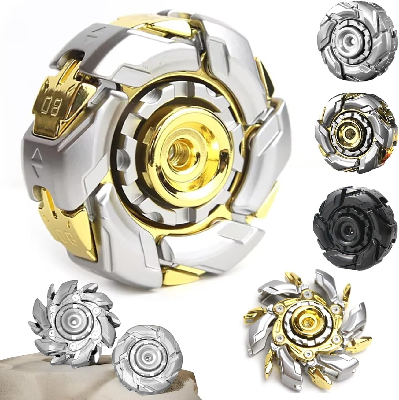Dual Color Mecha Fidget Spinner Metal Transforming Stress Relief