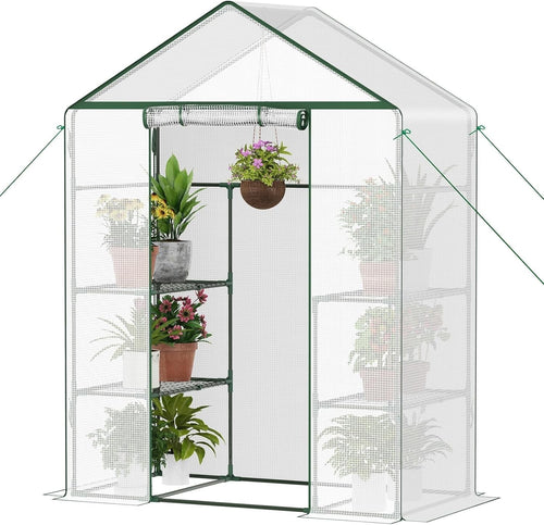 Walk-In Greenhouse 3 Tier 12 Shelves | UV-Resistant Waterproof PE Cover