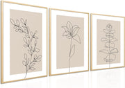 Neutral Botanical Wall Art Set of 3 12×16 in Floral Prints