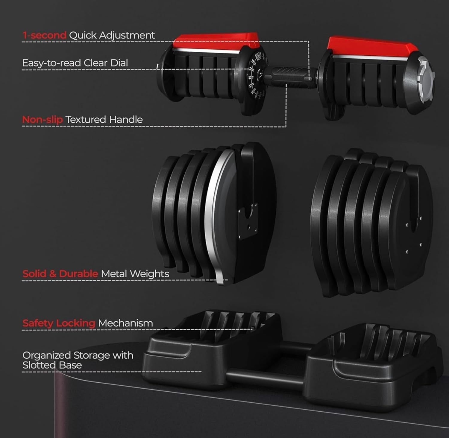 40KG Adjustable Dumbbell & Barbell Set 2-in-1 Home Gym Free Weights