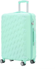 20 Inch Cabin Suitcase Hard Shell PC ABS 4 Dual Spinner Wheels Lock Green