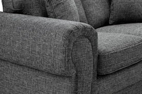 Grey L-Shape 5 Seater Chesterfield Sofa – Comfy Sectional Chenille Couch