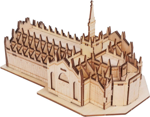 3D Wooden Milan Cathedral Puzzle Model Kit, DIY Architectural Craft Set