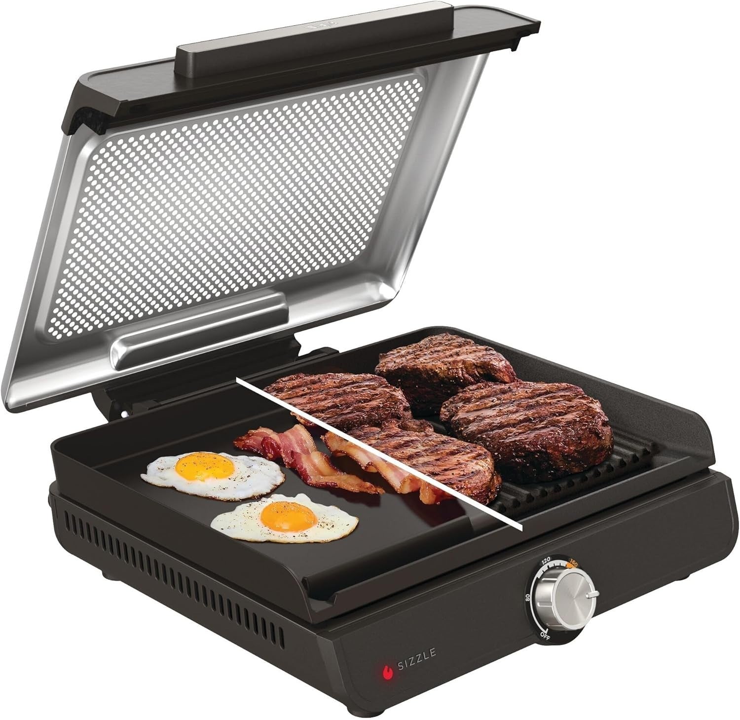 Health Grill Air Fryer 6-in-1 Digital Probe 260°C No Flip 3.8L Copper Black
