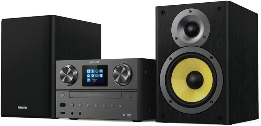 100W Bluetooth Hi-Fi System with DAB+/FM, USB & CD Player, Bass Reflex Speakers