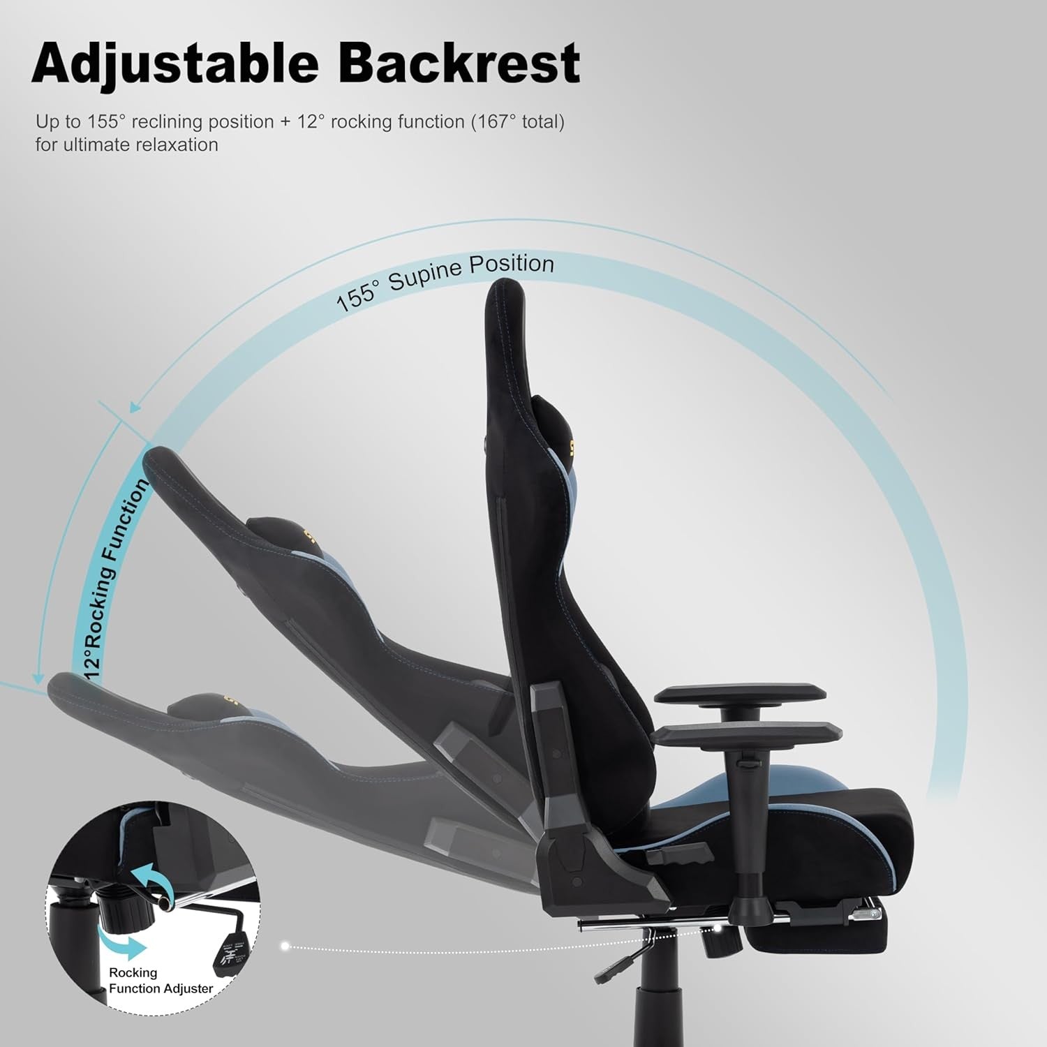 Ergonomic Gaming Chair with Footrest & Adjustable Support – PC Desk Seat