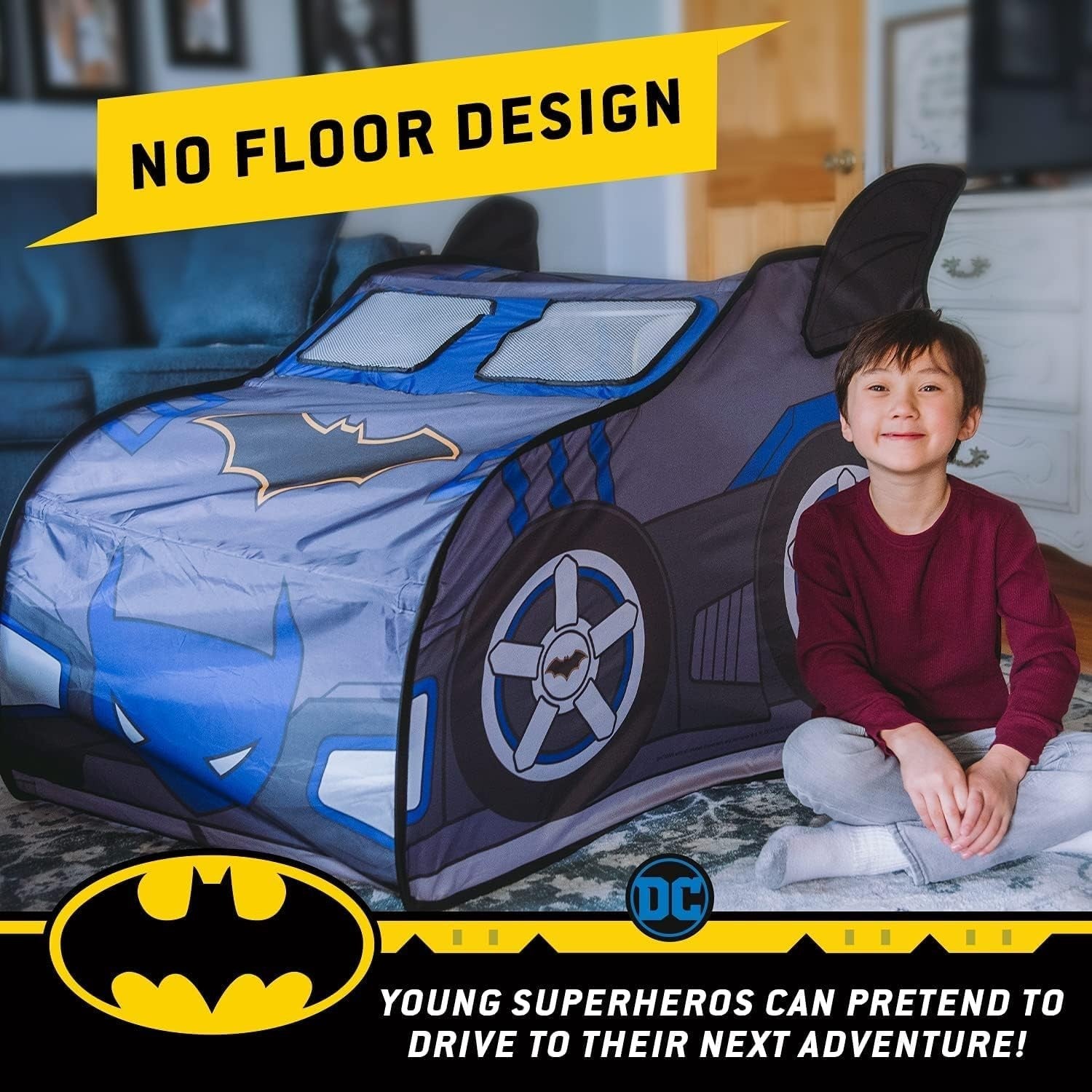 Superhero Car Pop Up Play Tent Large Indoor Kids Playhouse