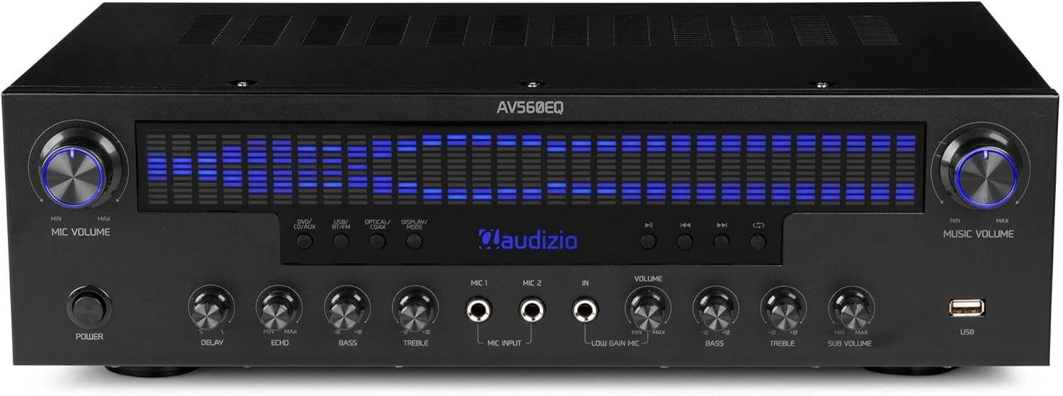 5.1 Home Cinema Amplifier 390W Bluetooth Karaoke USB FM