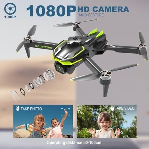 1080P Camera Foldable Drone for Kids & Adults, Brushless Motor, 36 Min Flight
