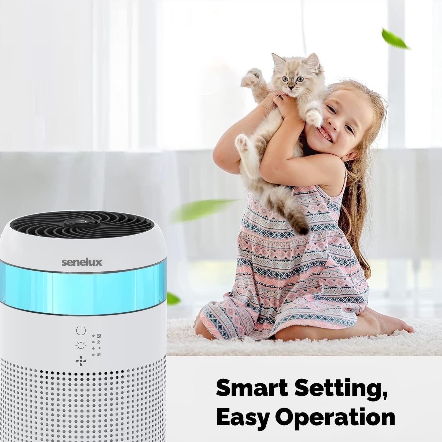 Mini HEPA Air Purifier Bedroom Quiet 18dB Pet Allergy Desktop
