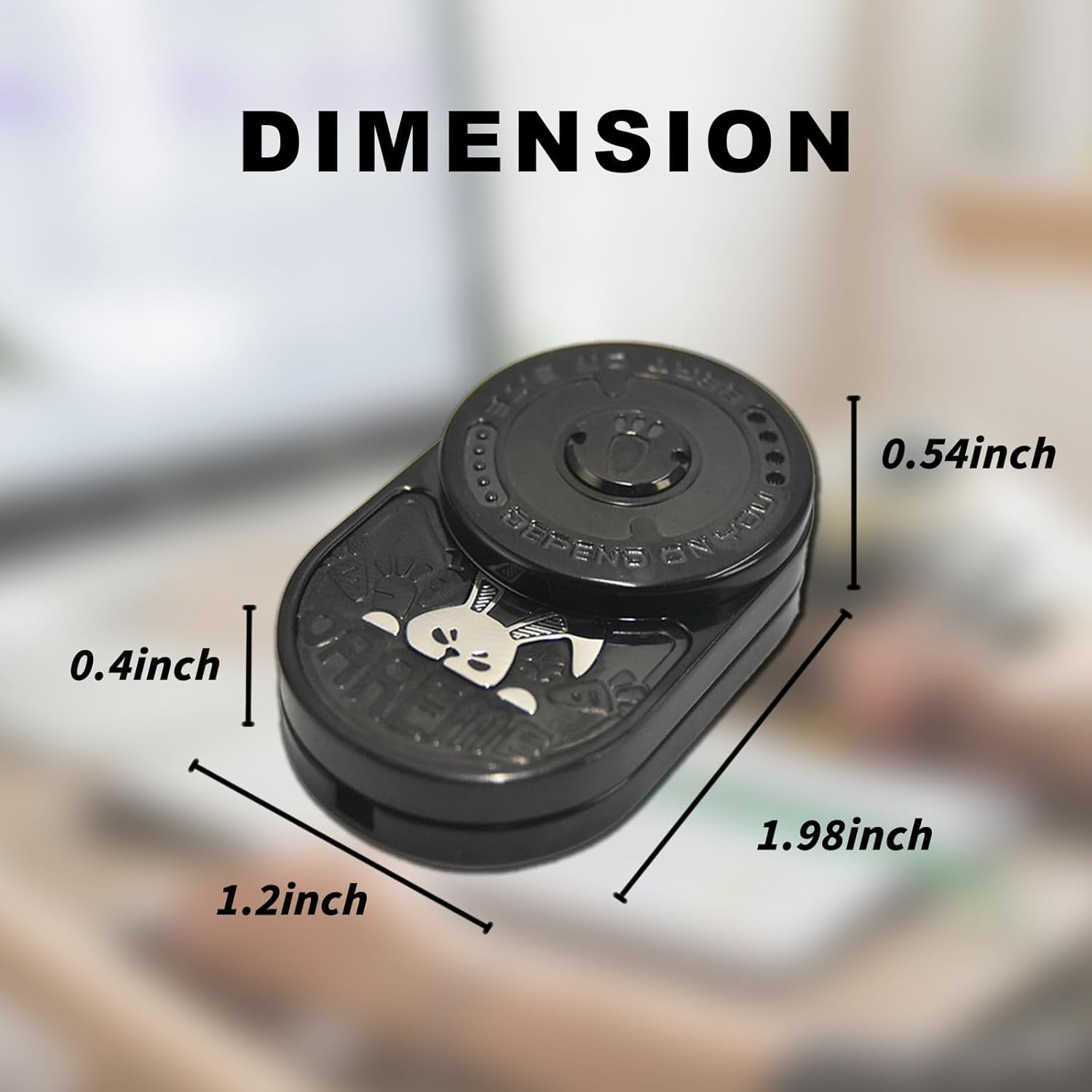 Black Bunny Metal Fidget Slider Ratchet Click Pocket Stress Relief Toy