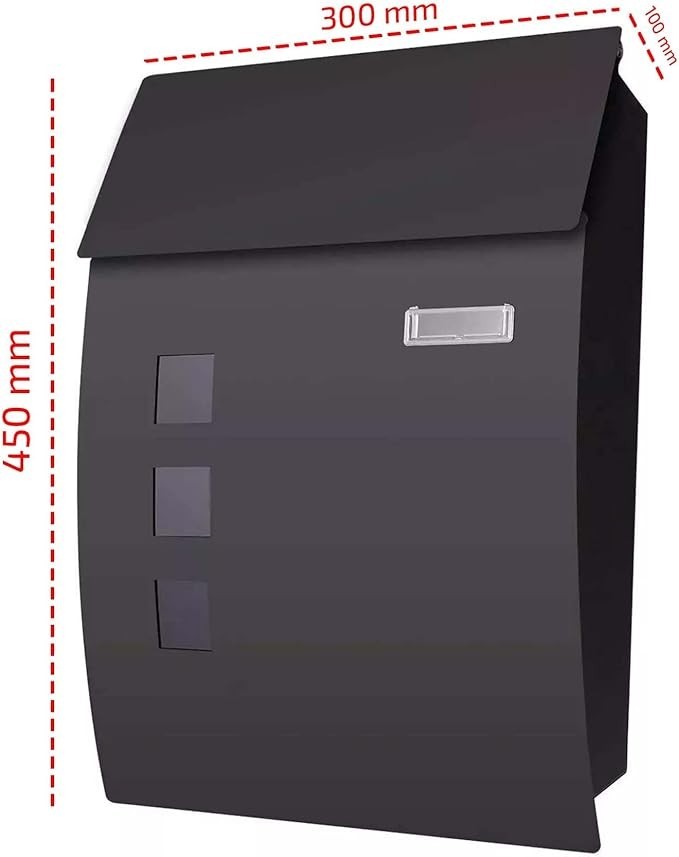 Wall Mounted Waterproof Post Box with Lock Secure Mailbox Customisable Design