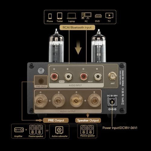 T5 V2.0 Mini Tube Headphone Amp 140Wx2 Bluetooth RCA Stereo HiFi