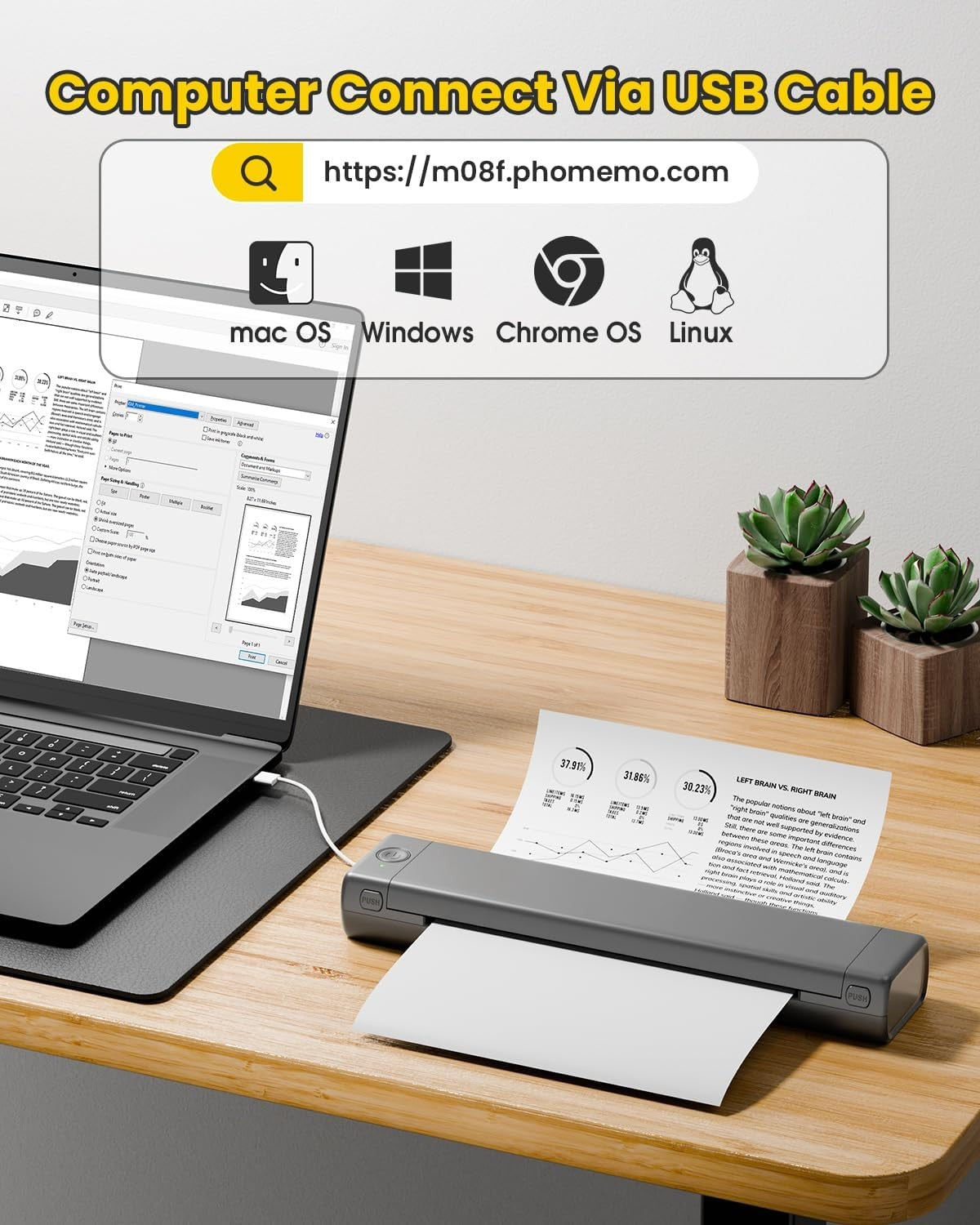 A4 Portable Bluetooth Thermal Printer Wireless Mobile Printer