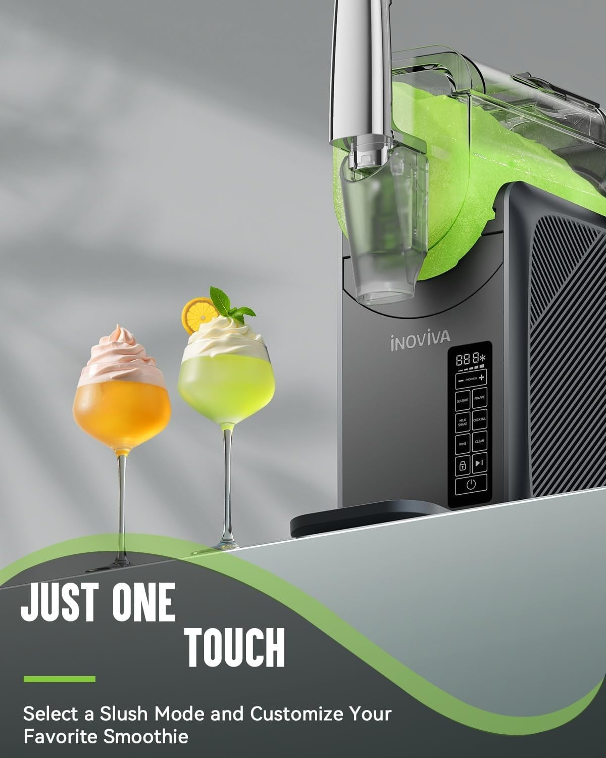 2.0L Slushie Machine Frozen Drink Maker 5 Preset Self-Cleaning White