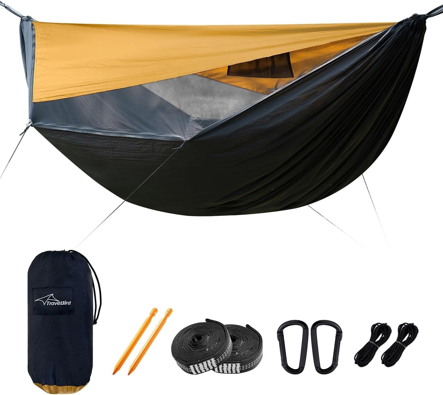 Camping Hammock with Mosquito Net & Sunshade | 290x140CM, 250KG Max Load