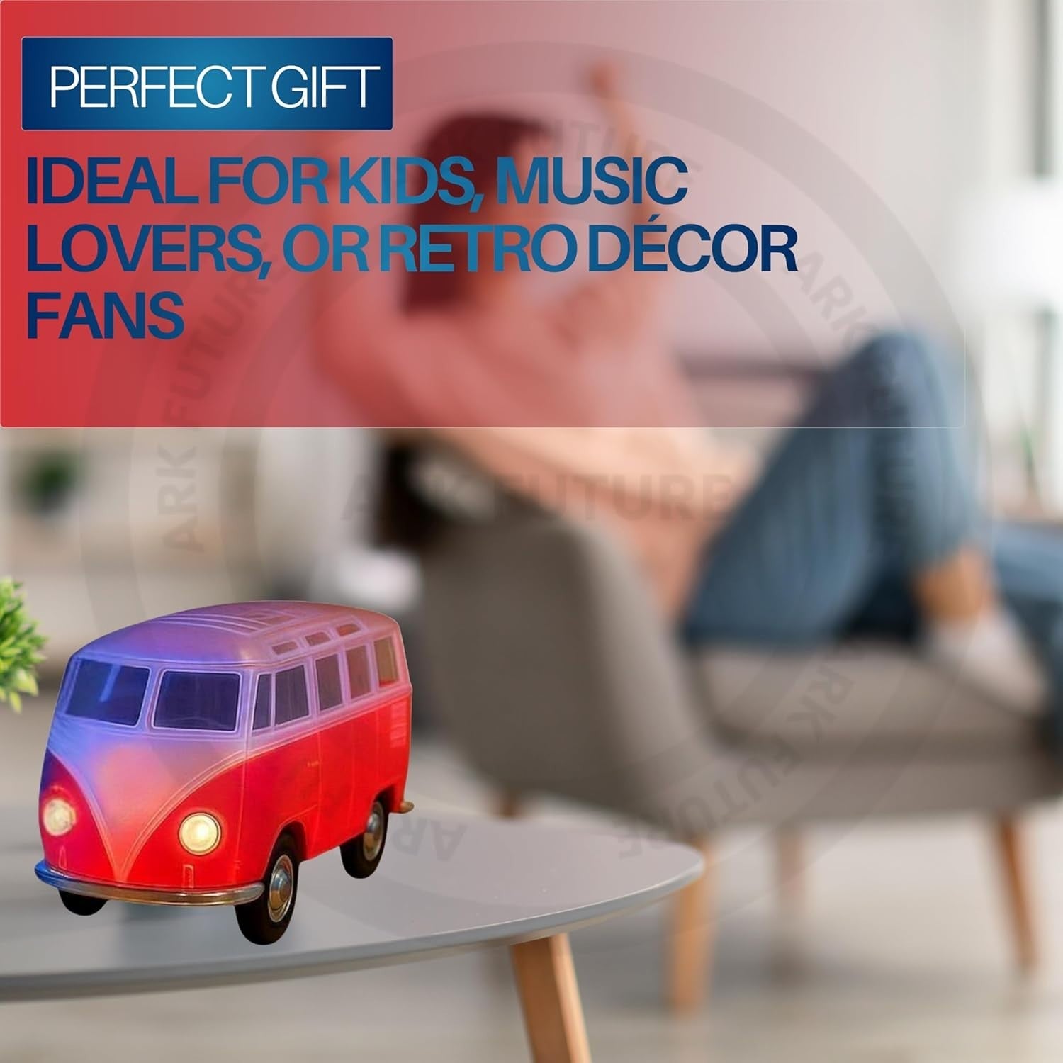 Retro Camper Van Bluetooth Speaker | FM Radio | USB/SD MP3 | LED
