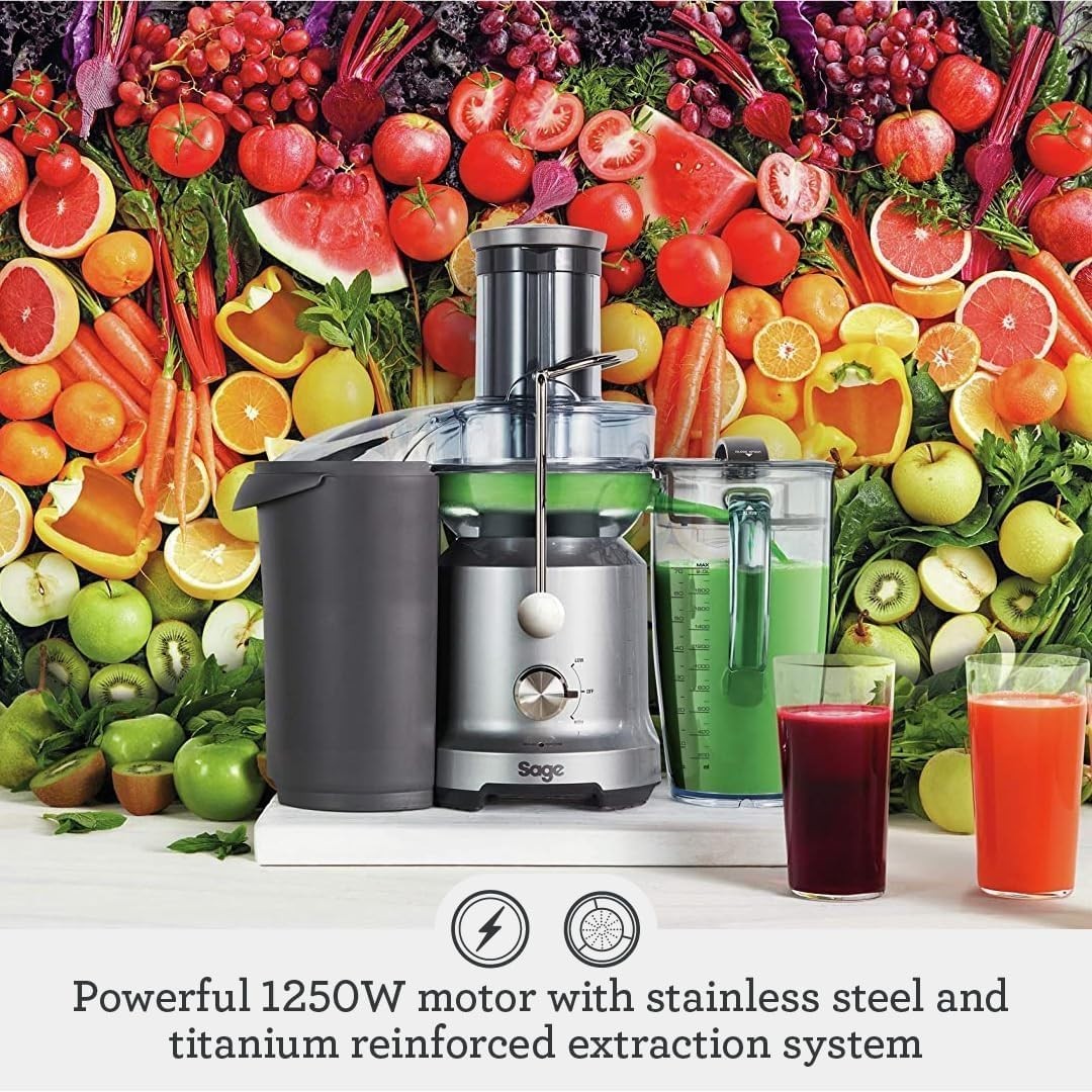 Cold Press Juicer 1250W High Power Wide Chute 2L Juice Jug