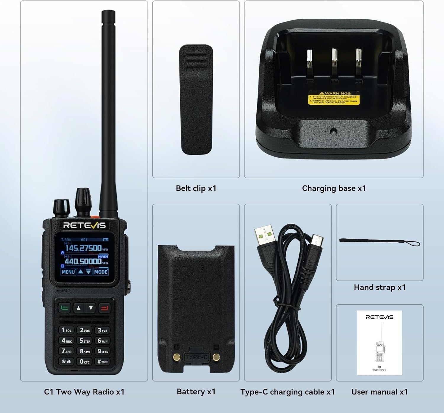 IP67 Waterproof Dual Band Walkie Talkie 5W Long Range Color Screen Radio