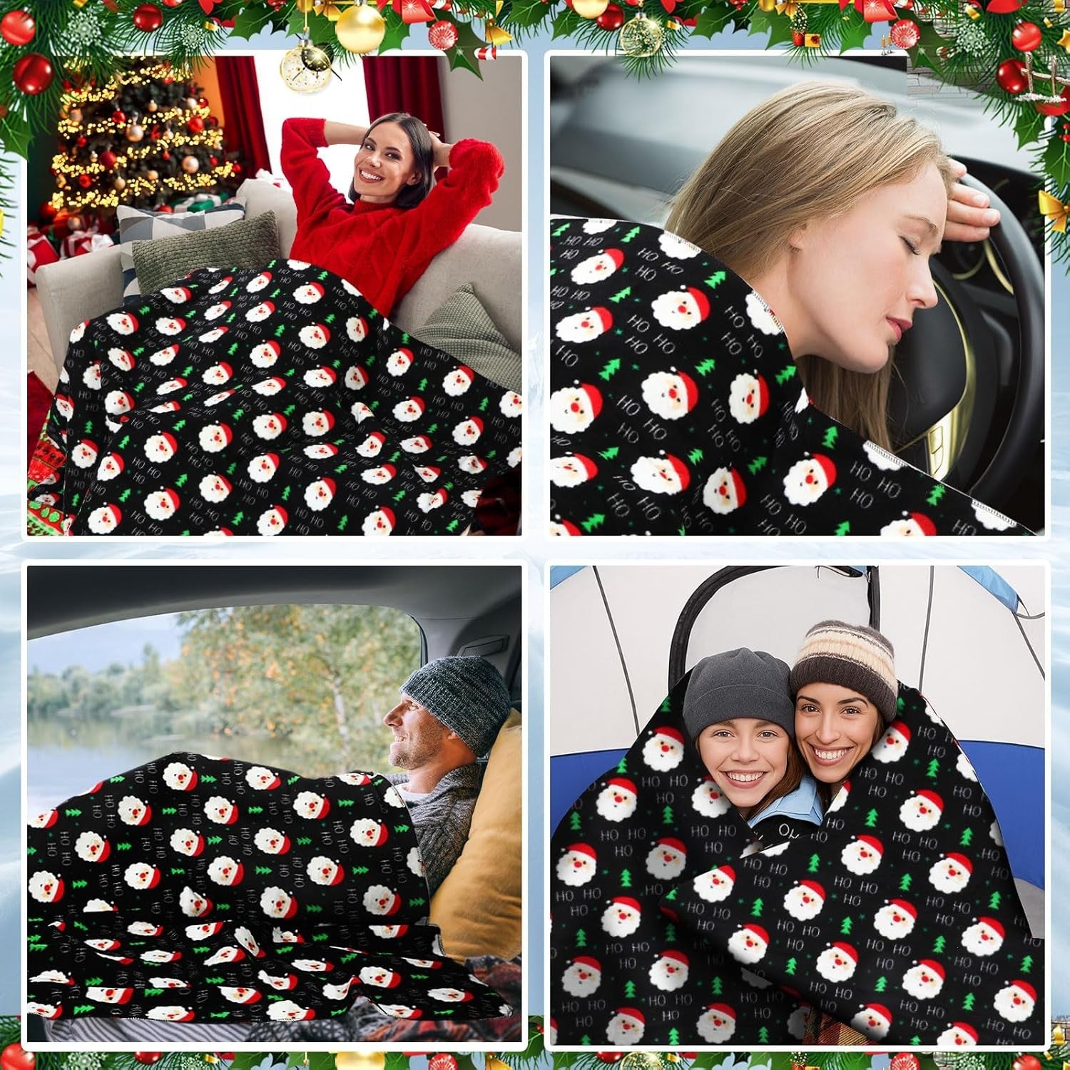 12V Heated Car Blanket Electric Travel Throw Temperature Control Emergency