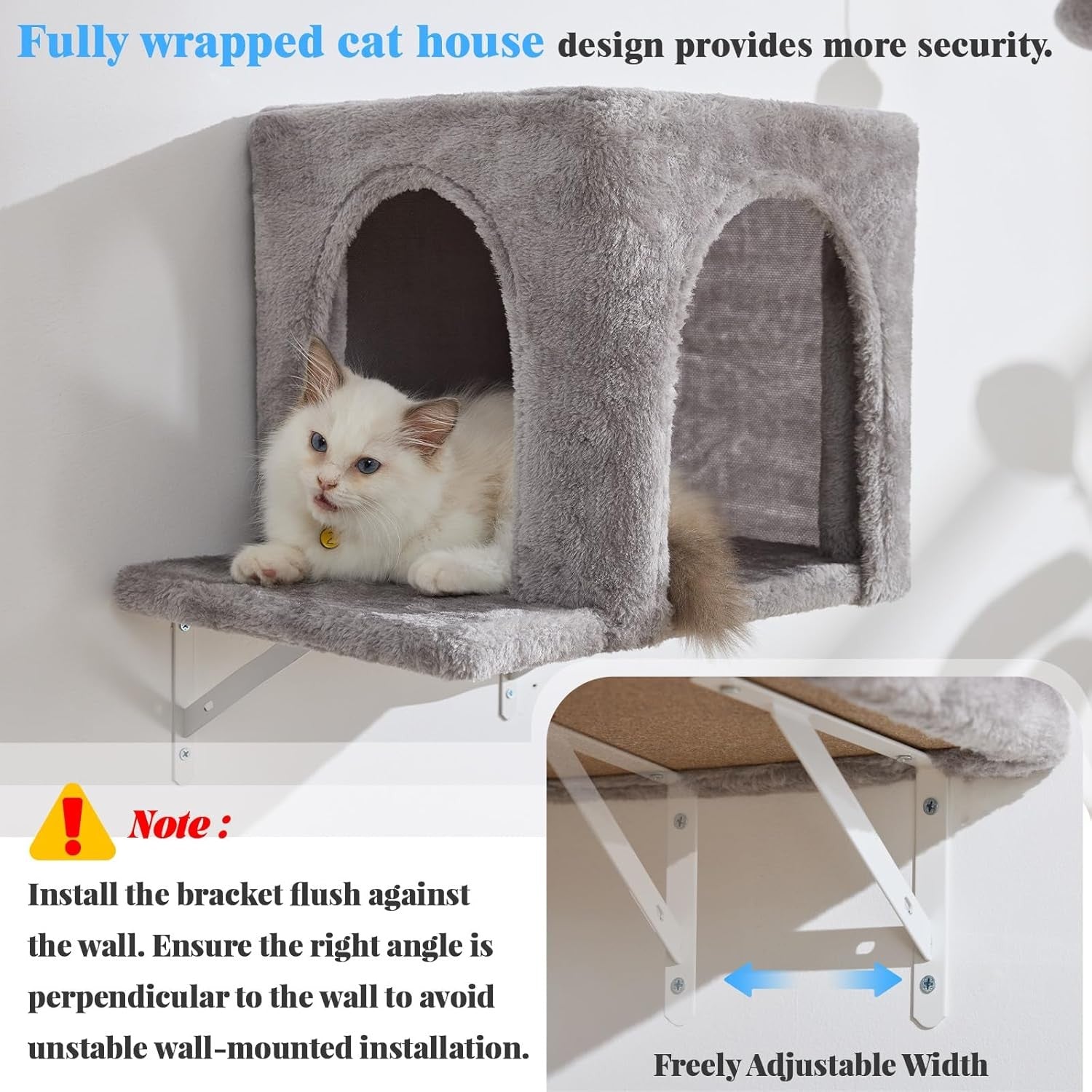 Cat Wall Shelves Set 6PCS Climbing Frame Beds Condo Scratching Posts