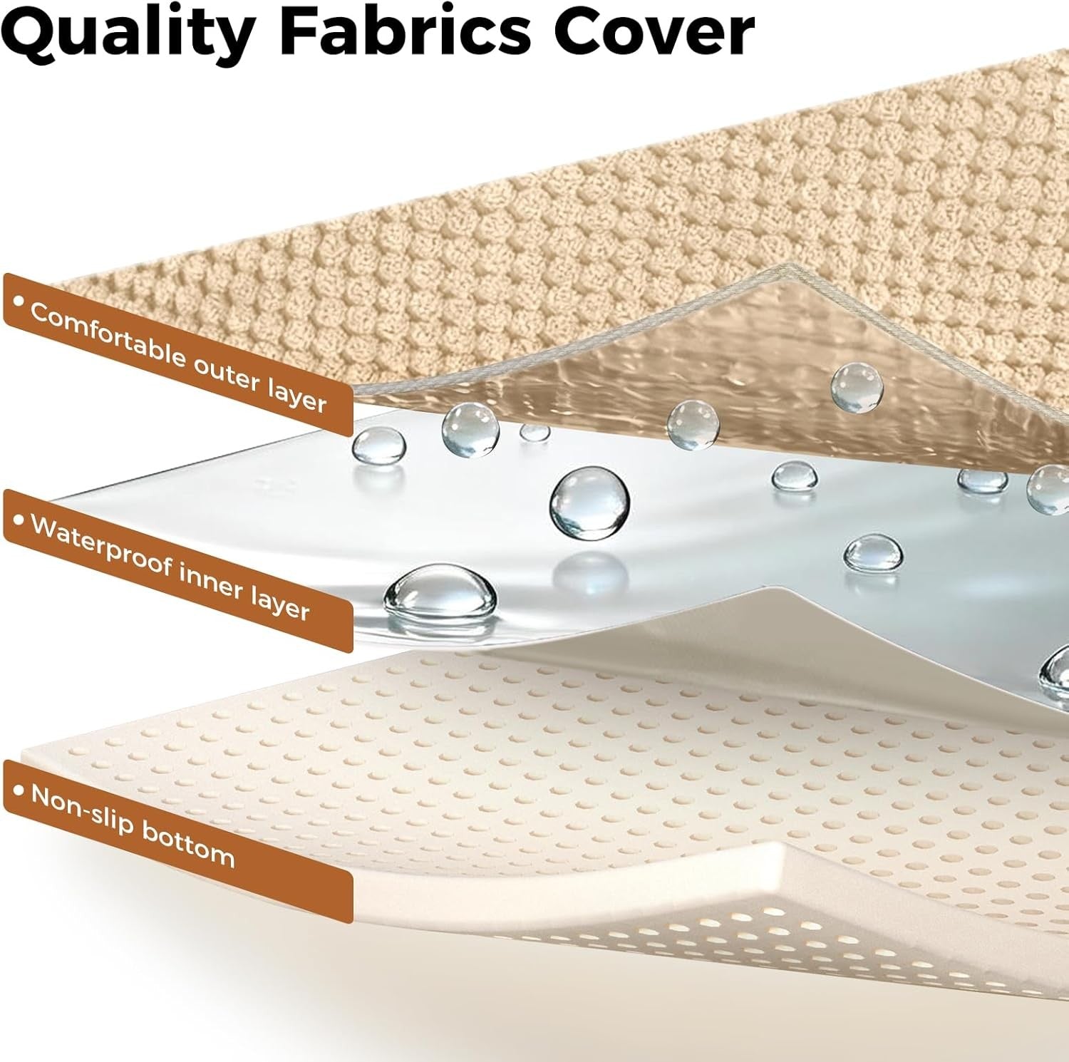 Beige 3 Step Dog Ramp Stairs 30D Foam Waterproof 60x40x40cm