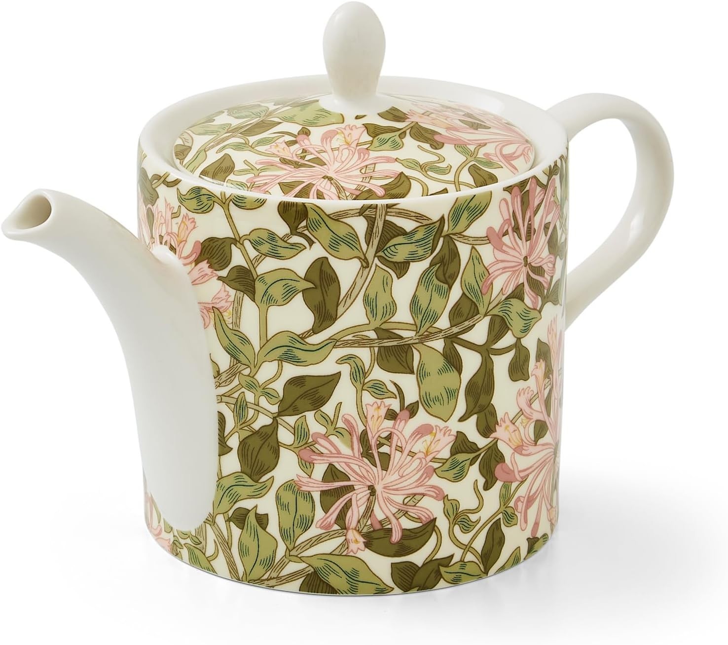 37oz Porcelain Teapot Floral Tea Pot w Lid Handle Dishwasher Safe