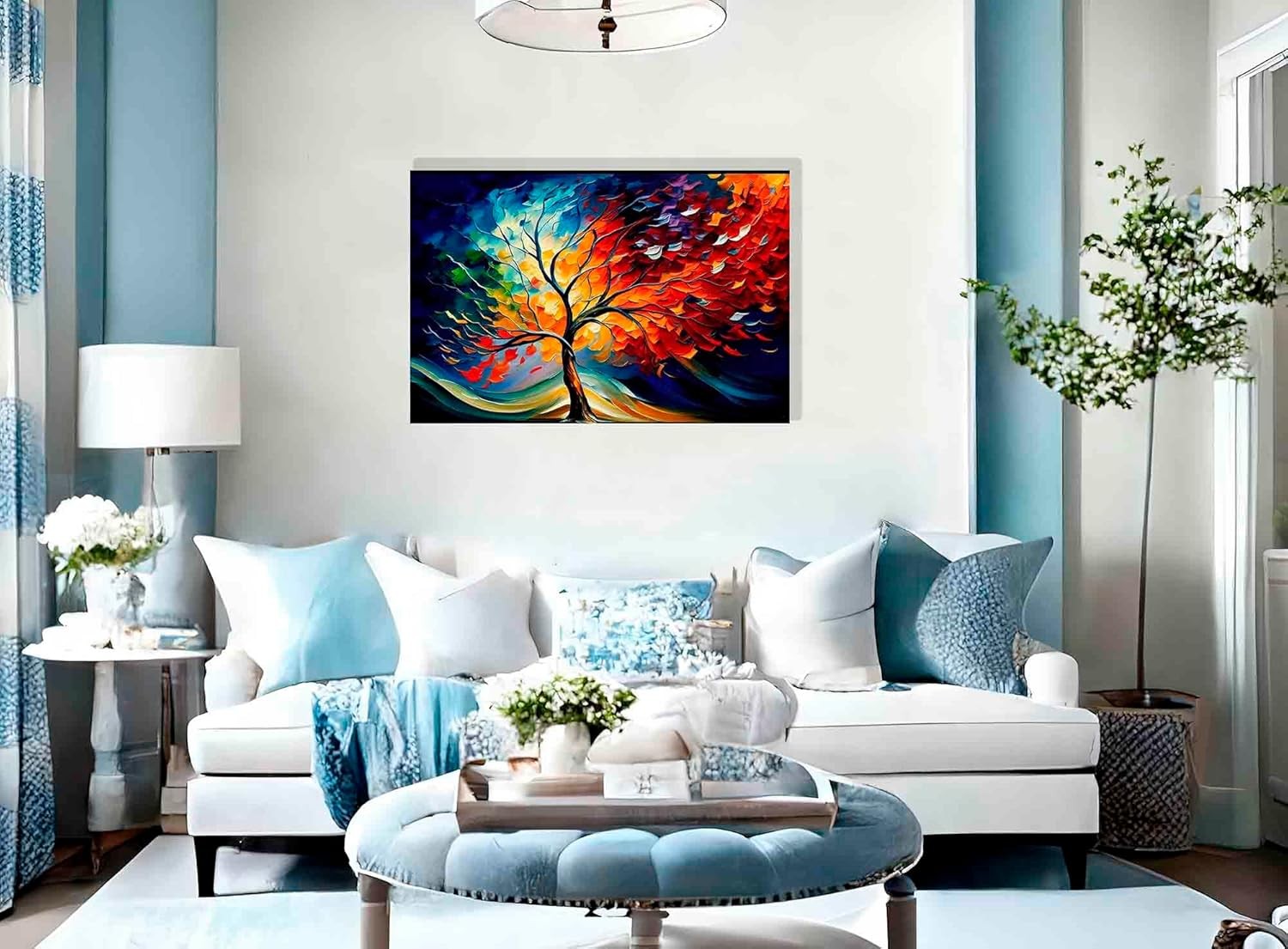 Large Tree of Life Canvas Wall Art 86x61cm Framed