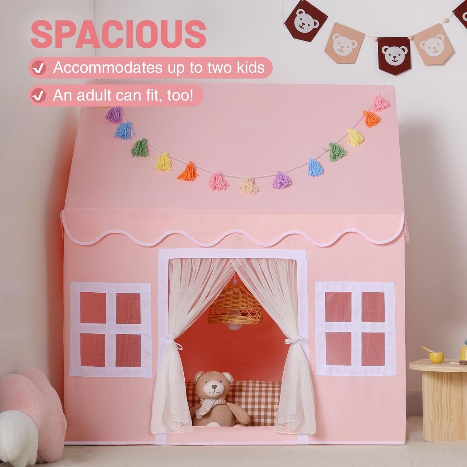 Kids Princess Play Tent with Mat Indoor Fairy Tale Playhouse Gift
