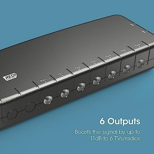 6-Way TV Signal Booster Aerial Amplifier Coax 4G/5G Filter Indoor