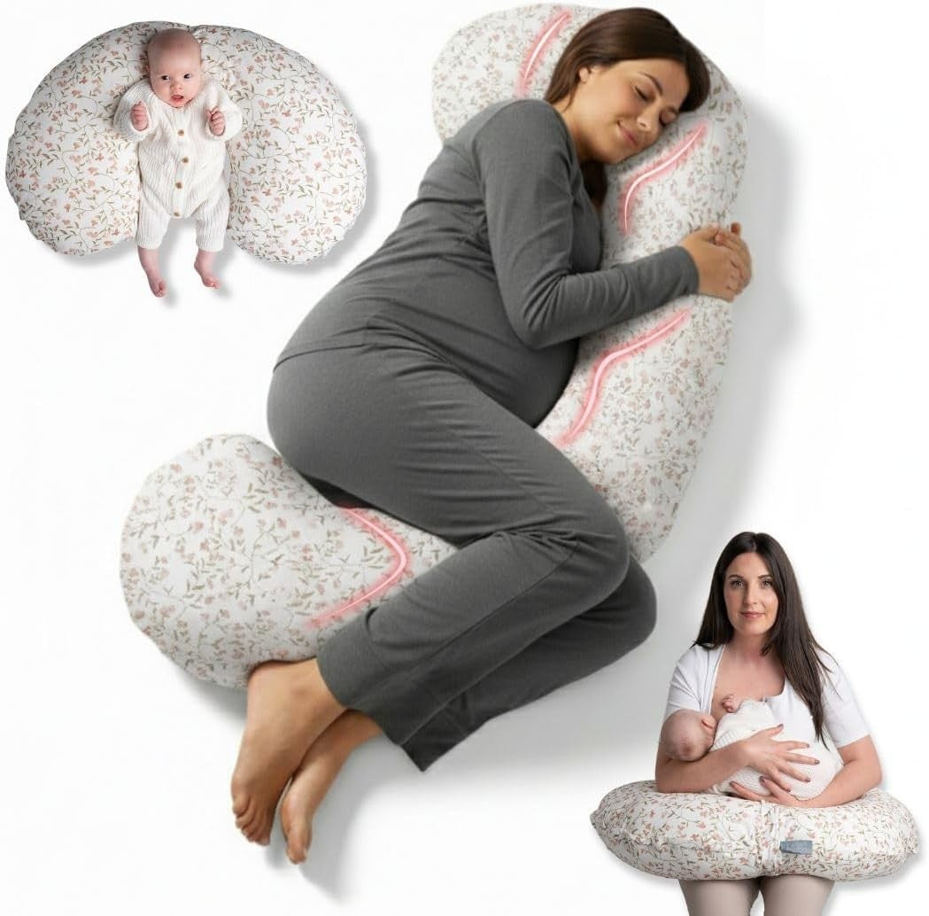 Pregnancy Pillow Full Body 3 in 1 Adjustable Maternity Nursing Support 65"