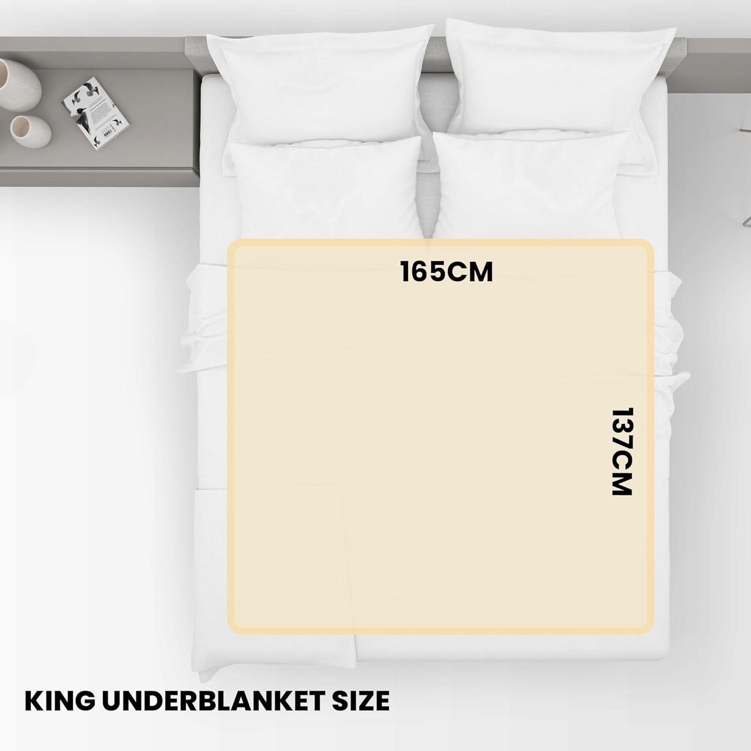 Electric Heated Blanket King Soft Fleece 3 Heat Settings Remote Control