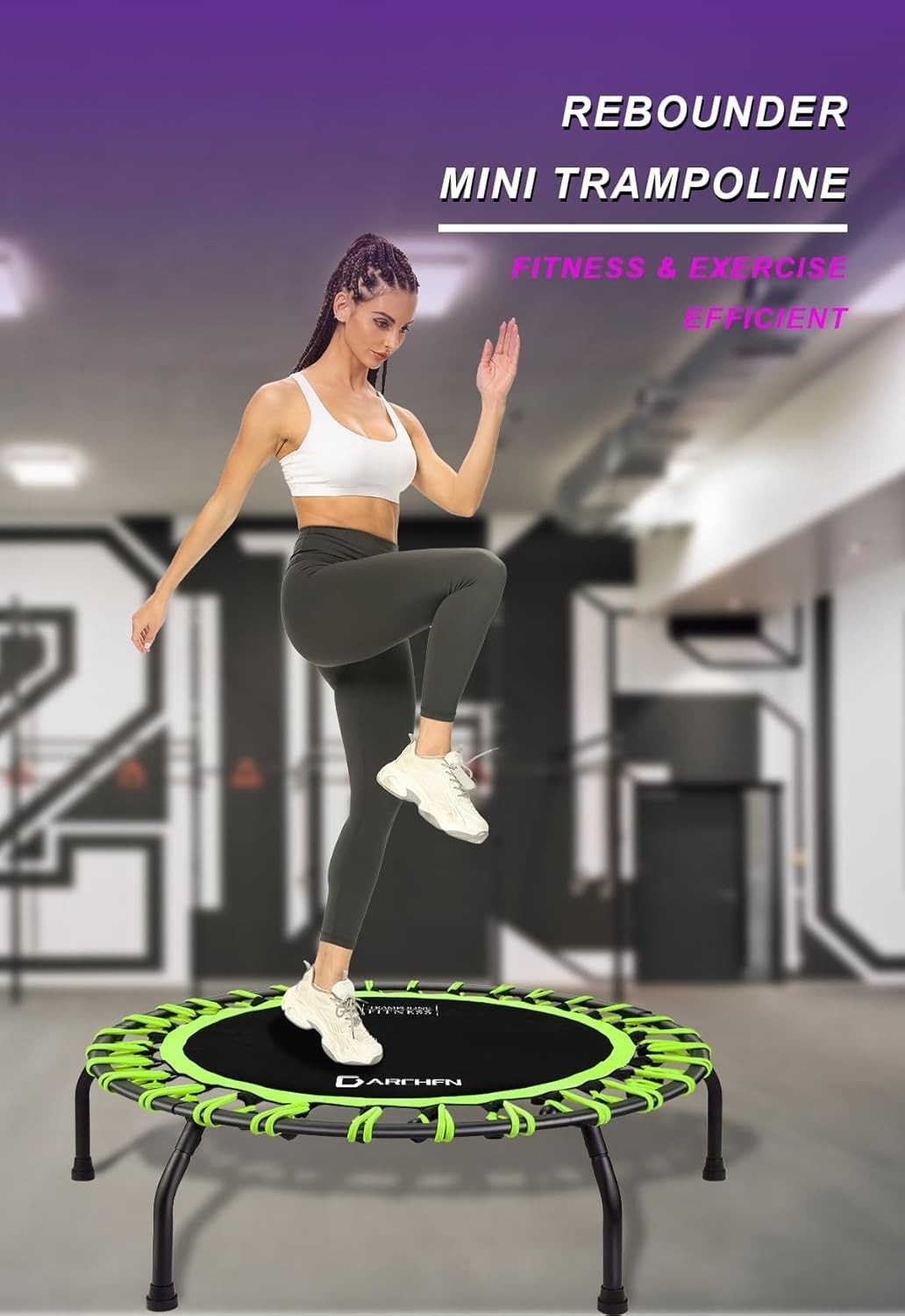 40in Quiet Bungee Rebounder Trampoline Indoor Fitness 150KG