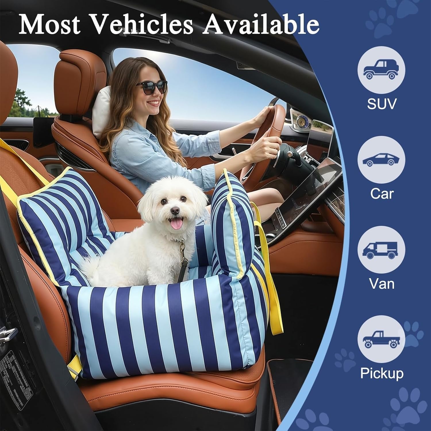 Extra Soft Dog Booster Car Seat Pet Travel Bed Safety Leash 25lbs