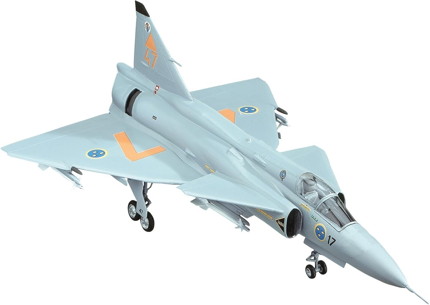 1:72 JA 37 Jaktviggen Jet Fighter Model Kit - Detailed Swedish Aircraft