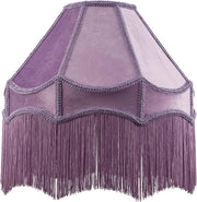 Victorian Empire Velvet Lampshade Lilac Tassel Pendant 40cm