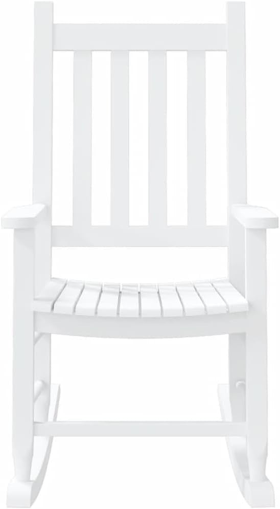 Rocking Chair for Kids Indoor/Outdoor - White Solid Wood, Safe & Durable