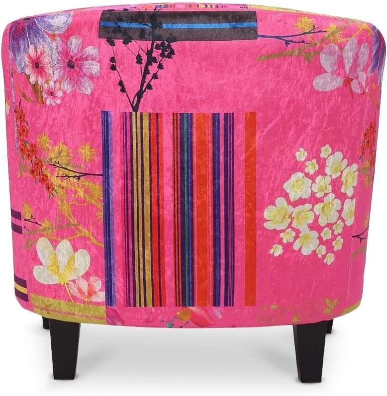 Pink Patchwork Accent Tub Chair Colourful Bucket Armchair