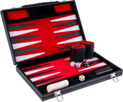 15” Backgammon Set Luxury Faux Leather Attache Case Travel Board Game