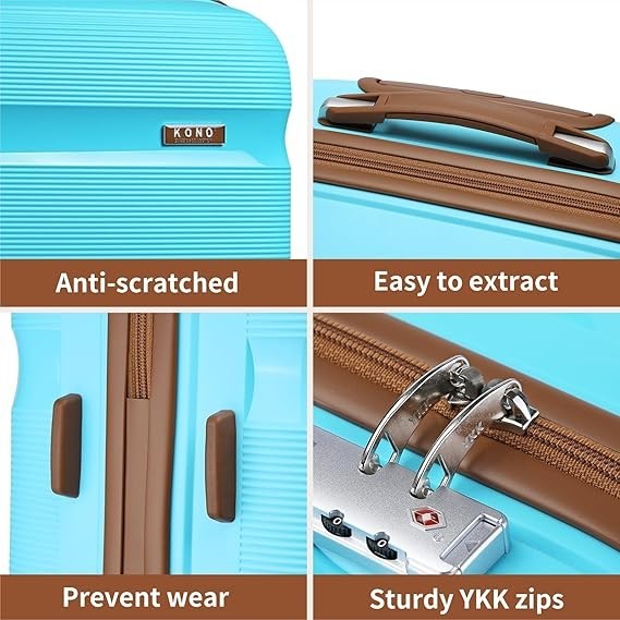 Compact Hard Shell Travel Suitcase 24 Inch PP Spinner Wheels TSA Lock