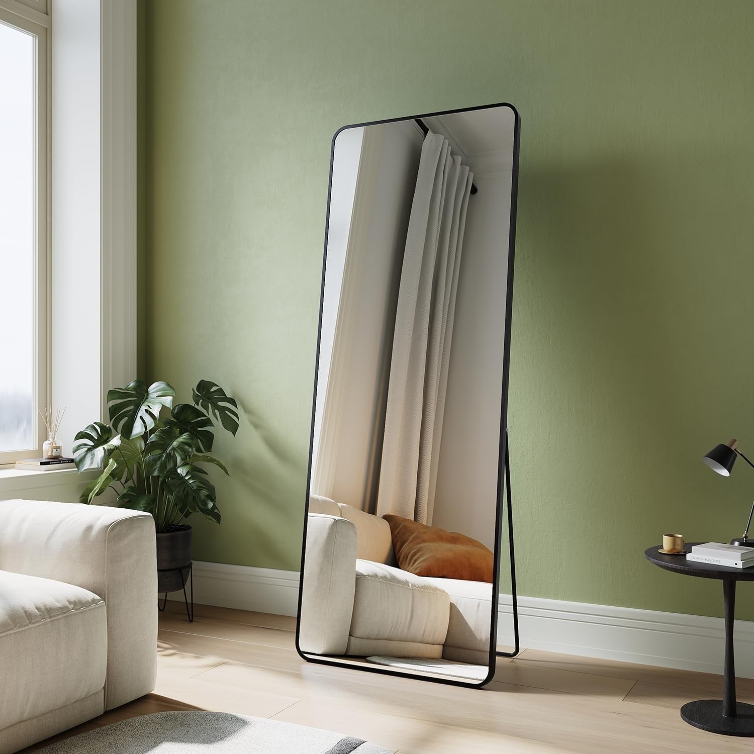 Full Length Floor Mirror 160x60cm with Aluminum Frame – Wall Mount & Leaning