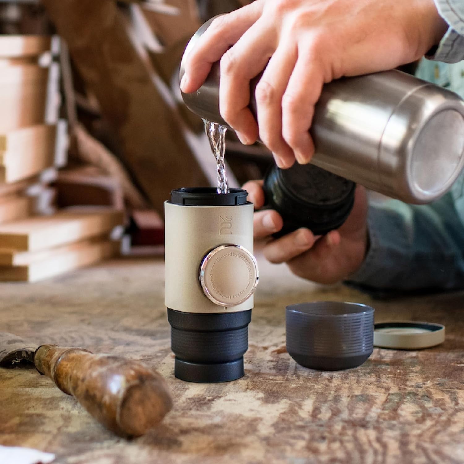 Portable Espresso Maker 18 Bar Pressure Travel Coffee Machine for Capsules
